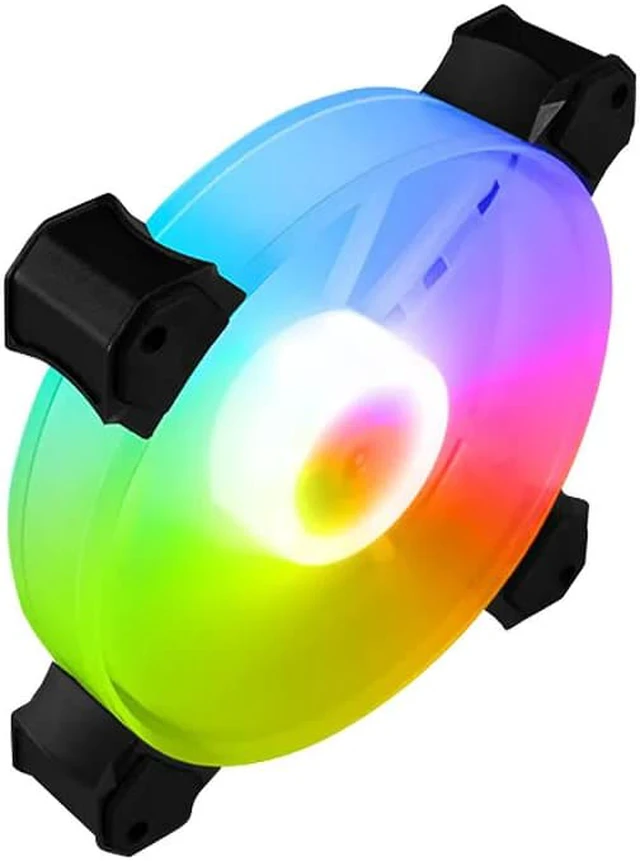 Alt view image 2 of 4 - SUIUBUY 3 Pack 120mm RGB & PWM Game Case Fan RGB 12V Quiet LED Transparent Gaming PC Computer CPU Case Fan and PC Case Cooler