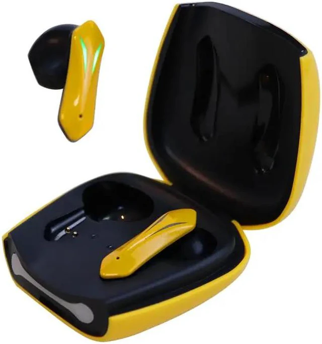 Alt view image 3 of 3 - SUIUBUY Gaming Wireless Earphones Headphones Sport Headset Headphones with Charging Case Yellow