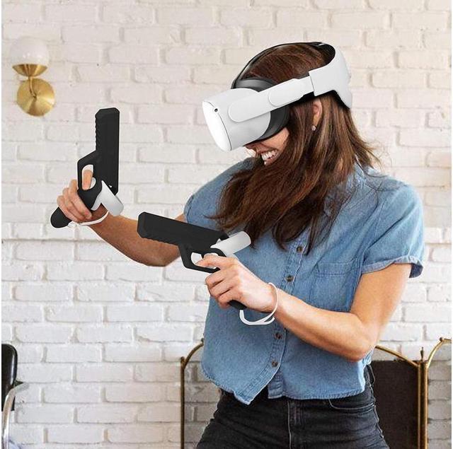 Alt view image 7 of 7 - VR Game Gun Controller Quest 2 Controllers Pistol Case Enhanced FPS Gaming Experience -Compatible with Pistol Whip VR Game