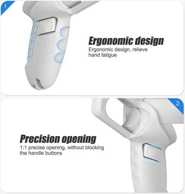 Alt view image 3 of 5 - VR Game Gun Controller Quest 2 Controllers Pistol Case Enhanced FPS Gaming Experience -Compatible with Pistol Whip VR Game White