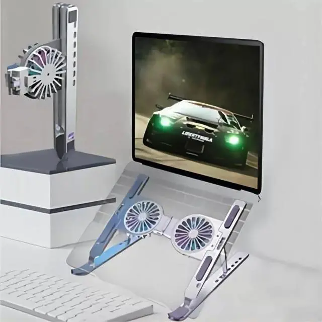 Alt view image 5 of 5 - Laptop Stand, Adjustable Portable Laptop Holder, 5 Adjustable Height Stand, Compatible With Macbook Air Pro, Lenovo, Dell, More 13-17 Laptops