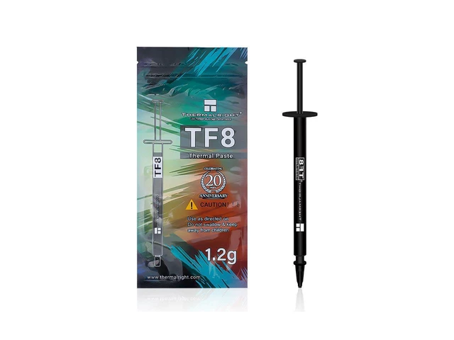 Alt view image 4 of 7 - Thermalright TF8 Carbon Based Heatsink Paste 13.8 W/mK High Performance Thermal Compound Paste for Desktop Laptop Heatsink/GPU/CPU/LED Cooler Material 1.2g with Tool
High Thermal Conductivity 13.8 W/m