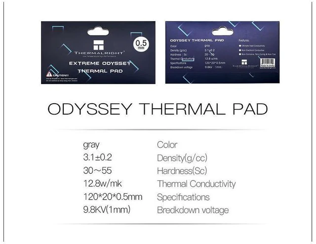 Alt view image 4 of 7 - Thermalright Extreme Odyssey Thermal Pad 12.8 W/mK Non Conductive Heat Resistance High Temperature Resistance Silicone Thermal Pads Suitable for Laptop Heatsink/GPU/CPU/LED Cooler 120x20x2.0mm