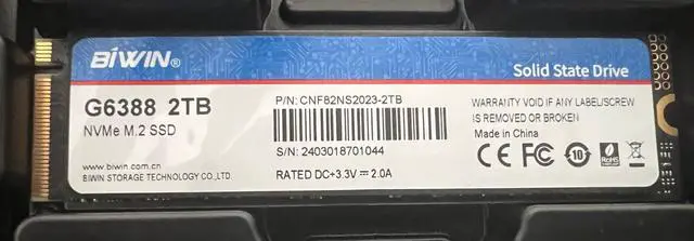 Main image of Biwin PCI-e Gen 4 2TB