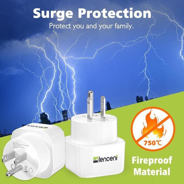 Alt view image 4 of 7 - Europe to US Plug Adapter, [2 Packs] LENCENT European to USA Adapter, American Outlet Plug Adapter, EU to US Adapter, Europe to USA Travel Plug Converter
