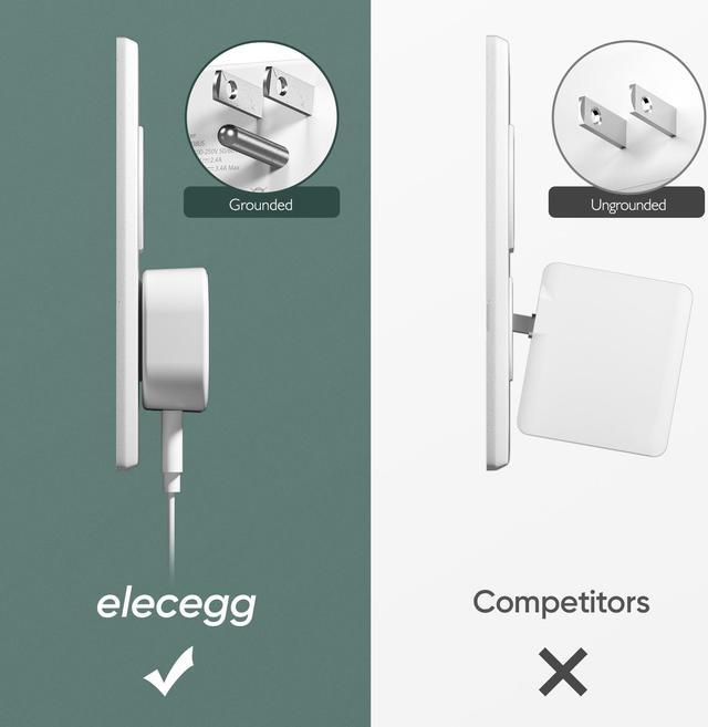 Alt view image 3 of 7 - Slim Flat USB Wall Charger, elecegg Ultra Thin 3 Port Wall Adapter with Smart IC, Low Profile Block Power Cube for iPhone, iPad, iPod, Android, Samsung Galaxy, and More