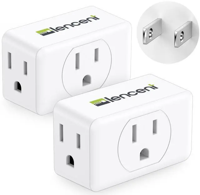 Main image of LENCENT 2 Prong to 3 Prong Outlet Adapter,Wall Plug Extender,Multiple Outlet Wall Plug with 3 AC Outlets,Non-Grounded Outlets Expander for Japan Travel Kitchen Office Bathroom Older House,2 Pack