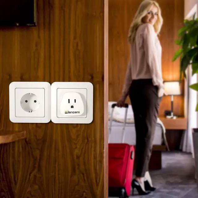 Alt view image 7 of 7 - 2 Pack,Germany France Travel Power Adapter, LENCENT Schuko European Travel Plug , Outlet Adaptor Charger for US to Europe EU German French Russia Iceland Spain Greece Norway Korea (Type E/F)