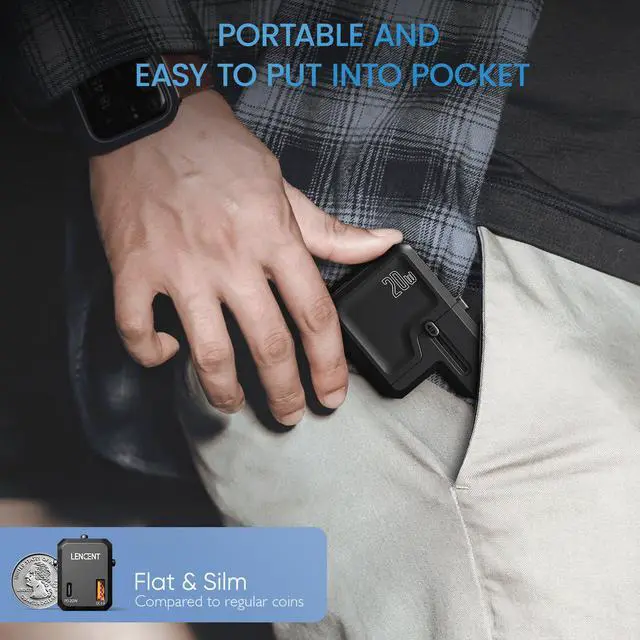 Alt view image 6 of 7 - International Travel Power Adapter, LENCENT Mini All-in-One Charger, PD 20W&QC 3.0 Type-C Wall Charger, European Plug Adaptor, Universal Outlet Converter, for US to UK, Japan, EU Europe, Type A/I/G/C