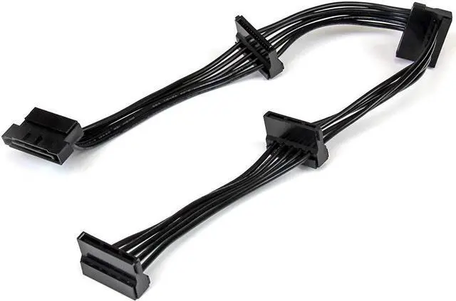 Main image of 15.7 in (400 mm) SATA Power Splitter Adapter Cable - M/F - 4x Serial ATA Power Cable Splitter (PYO4SATA), Black