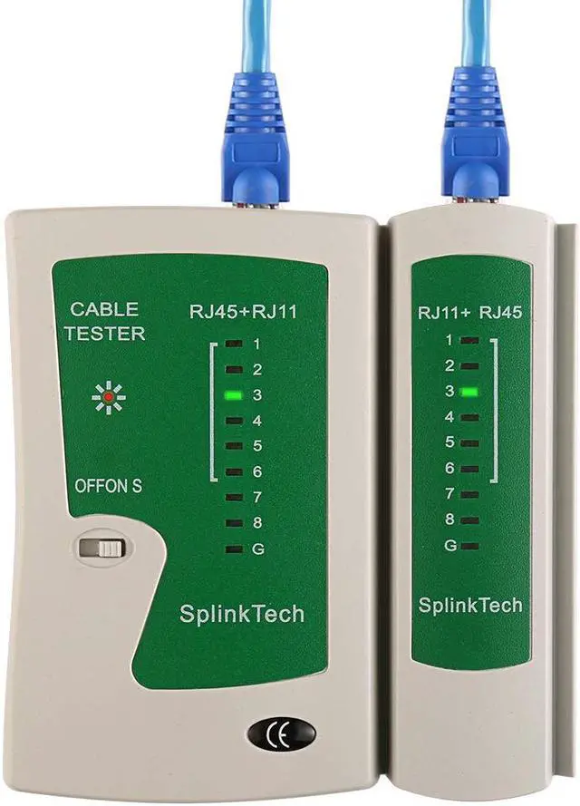 Alt view image 5 of 7 - Cable Tester + EZ RJ45 Crimp Tool Pass Through CAT6 Cat5e Cat5 Crimping Tool for RJ45/RJ12 Regular, 50PCS CAT5 CAT5e Pass Through Connectors, Mini Wire Stripper
