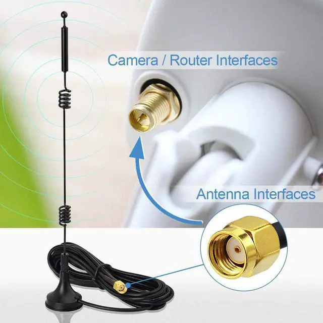 Alt view image 4 of 7 - Bingfu Dual Band WiFi 2.4GHz 5GHz 5.8GHz 9dBi Magnetic Base MIMO RP-SMA Male Antenna 4-Pack for WiFi Router Wireless Network Card USB Adapter Security IP Camera