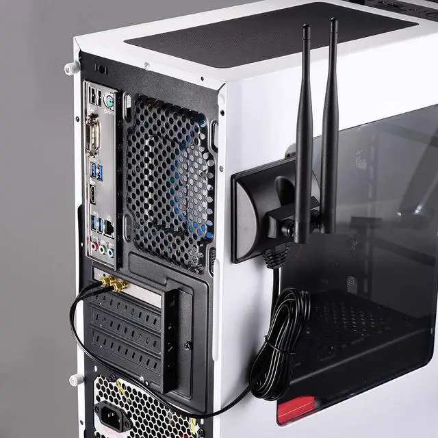 Alt view image 4 of 7 - Eightwood WiFi Antenna 6dBi 2.4GHz 5GHz Dual Band RP-SMA Male Antenna with MHF4 to RP-SMA Female Pigtail Cable (2-Pack) for PC Desktop M.2 NGFF Wireless Network Card