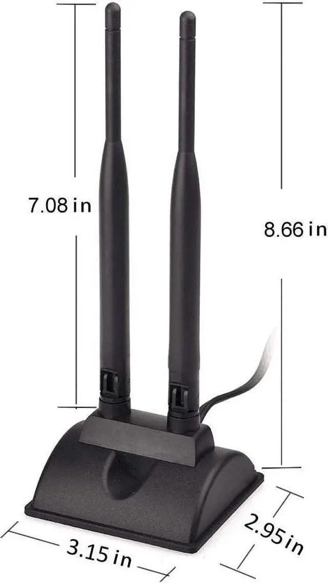 Alt view image 3 of 7 - Eightwood WiFi Antenna 6dBi 2.4GHz 5GHz Dual Band RP-SMA Male Antenna with MHF4 to RP-SMA Female Pigtail Cable (2-Pack) for PC Desktop M.2 NGFF Wireless Network Card