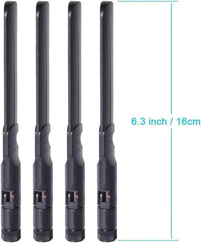 Alt view image 4 of 7 - Xiaogan Dual Band WiFi 2.4GHz 5GHz 5.8GHz 8dBi MIMO RP-SMA Male Antenna (4-Pack) for WiFi Router Wireless Network Card USB Adapter Security IP Camera Video Surveillance Monitor