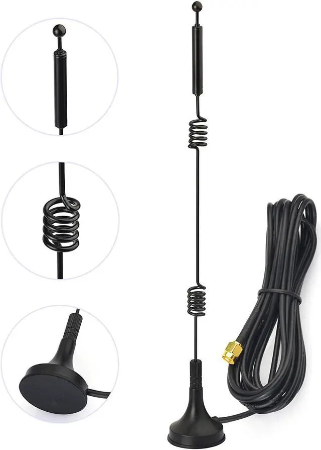 Alt view image 6 of 7 - Xiaogan Dual Band WiFi 2.4GHz 5GHz 5.8GHz 9dBi Magnetic Base SMA Male Antenna for Wireless Vedio Security Camera Surveillance Recorder Vehicle Truck Trailer Rear View Backup Camera Reversing Monitor