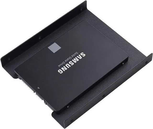 Alt view image 4 of 7 - Tewmsc 2.5 to 3.5 Adapter -SSD Mounting Bracket Kit 2.5 to 3.5 Drive Bay Metal Adapter Mounting Bracket Hard Drive Holder with 5pcs Reusable Cord Organizer