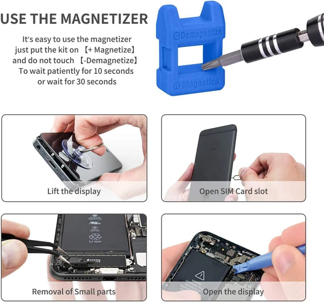 Alt view image 5 of 7 - Computer Repair Kit 122 in 1 Magnetic Laptop Screwdriver Kit Precision Screwdriver Set Small Impact Screw Driver Set with Case for Computer Laptop PC for iPhone iPad Ps4 DIY Hand Tools -Blue