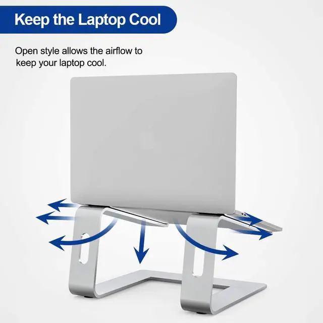 Alt view image 5 of 6 - BESIGN LS03 Aluminum Laptop Stand Ergonomic Detachable Computer Stand Riser Holder Notebook Stand Compatible with Air Pro Dell HP Lenovo More 10-15.6 Laptops Silver