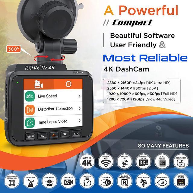 ROVE R2-4K Dash Cam | 256GB Micro SD Card