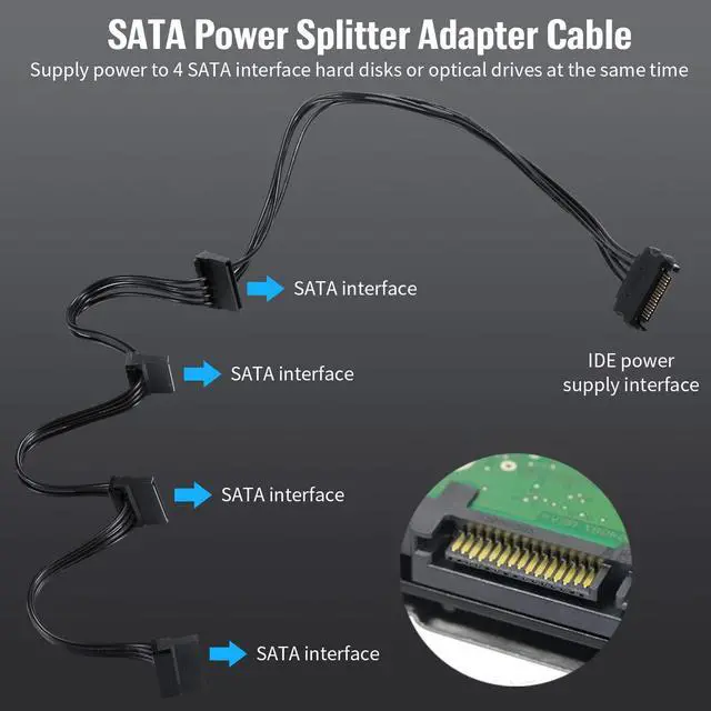 Alt view image 5 of 7 - PCIE 4X to 6 SATA Expansion Card, 6Gbps SATA3.0 Controller Card with LED Monitor Indicator, 6 SATA Cables, SATA 15 PIN 1 to 4 Power Cable for Win10/8/7/ XP/Vista/Lnux-ASM1166
