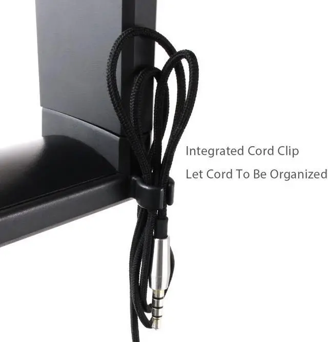 Alt view image 3 of 7 - PC Gaming Headset Headphone Hook Holder Hanger Mount Headphones Stand with Adjustable & Rotating Arm Clamp Under Desk Design Universal Fit Built in Cable Clip Organizer EURPMASK