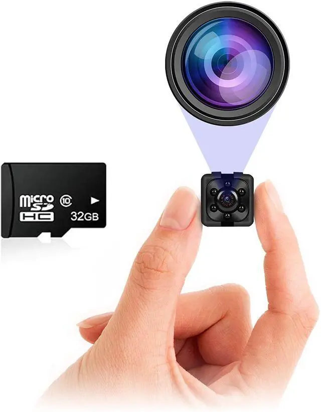 Main image of Small Hidden Mini Spy Camera - Secret Tiny Spy Cam for Home or Car with Motion Detection, Night Vision, Video, Micro Security Nanny Cameras and Hidden Cameras, Camaras Espias, No Wireless WiFi Needed