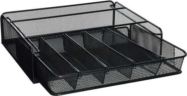 Alt view image 5 of 20 - 3 Drawer Hospitality Organizer 7 Compartments 11 1/2w x 8 1/4d x 8 1/4h Bk