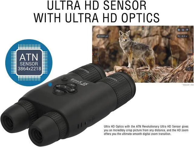 Alt view image 6 of 7 - ATN BinoX-4K 4-16x65 Smart Day/Night Binoculars, Laser Rangefinder, Black, DGBNB