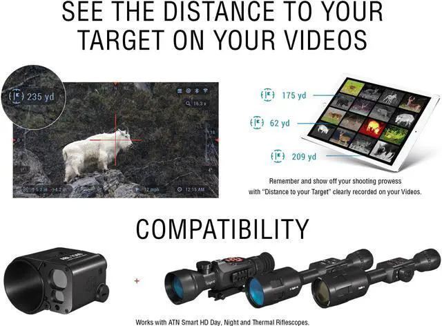 Alt view image 13 of 13 - ATN Auxiliary Ballistic Laser 1500 Rangefinder, fits Smart HD Riflescopes