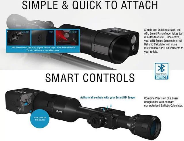 Alt view image 9 of 13 - ATN Auxiliary Ballistic Laser 1500 Rangefinder, fits Smart HD Riflescopes