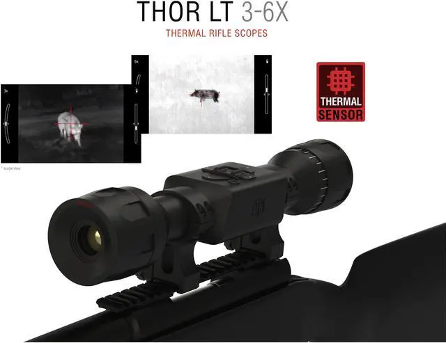 Alt view image 6 of 7 - ATN THOR LT 320 2-4X Ultra Light Thermal Rifle Scope New Sensor