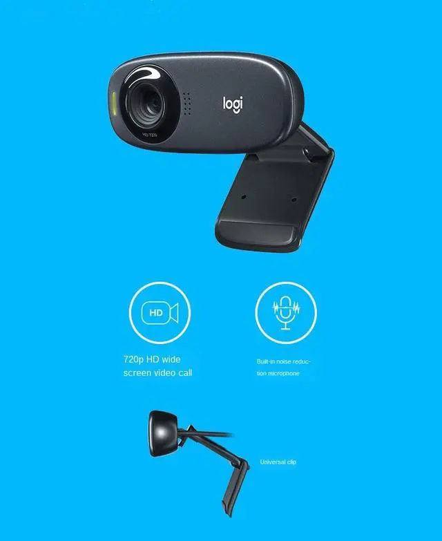 Alt view image 7 of 7 - Logitech C310 HD webcam 720P video calls with microphone-Black-USB 2.0