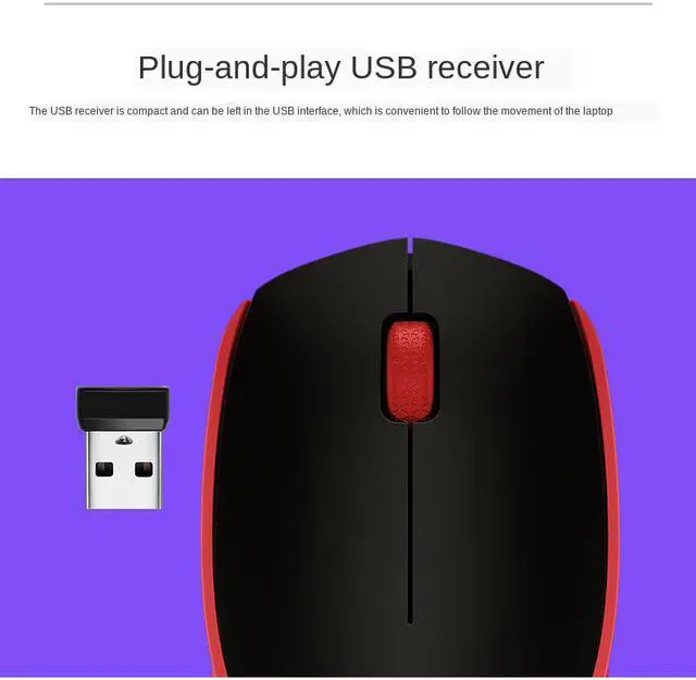 Alt view image 2 of 5 - Logitech M171 910-004645 Wireless USB mouse - Red