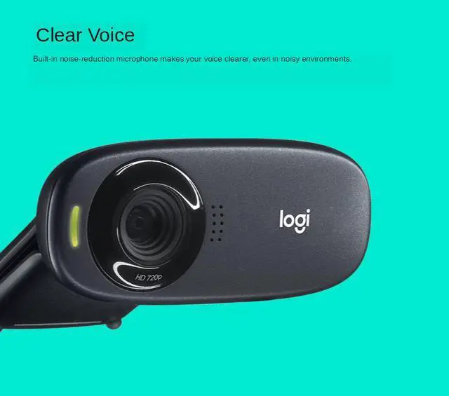 Alt view image 5 of 7 - Logitech C310 HD webcam 720P video calls with microphone-Black-USB 2.0