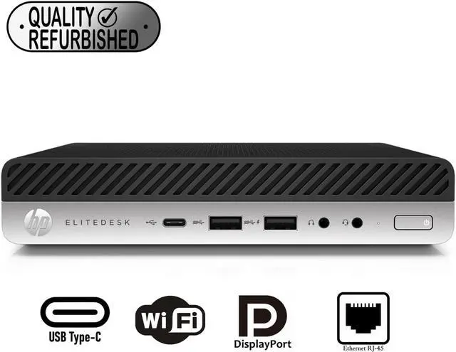Main image of HP ELITEDESK 800 G3 Desktop Mini, Core i7-7700T, 8 GB DDR4, 256 GB SSD, Internal WI-FI, Windows 10 Pro
