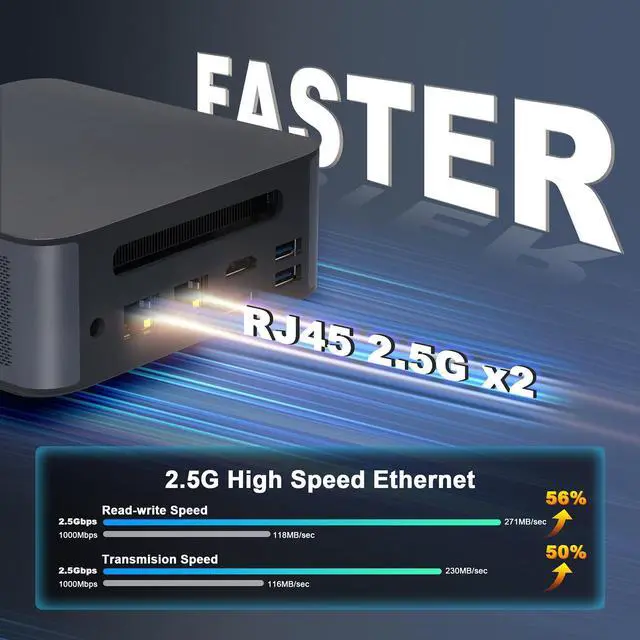 Alt view image 6 of 7 - Samco GT01-790 Mini PC, Intel Core i7-11390H, 32GB RAM, 1TB SSD, Wi-Fi 6, Windows 11 Pro