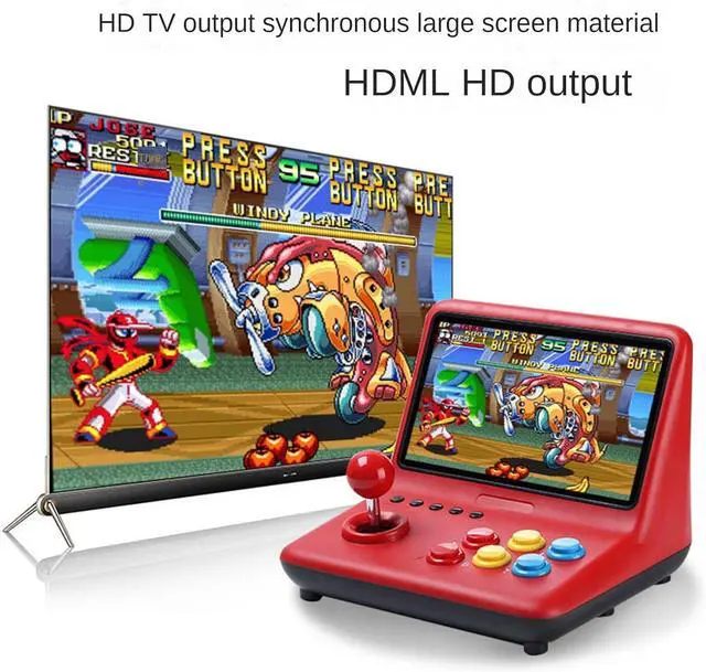 Alt view image 3 of 5 - A12 Arcade Joystick Retro Portable Game Console 9-in 64GB