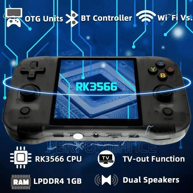 Alt view image 2 of 5 - R46S Handheld Game Console 4 inch 64GB (Black)