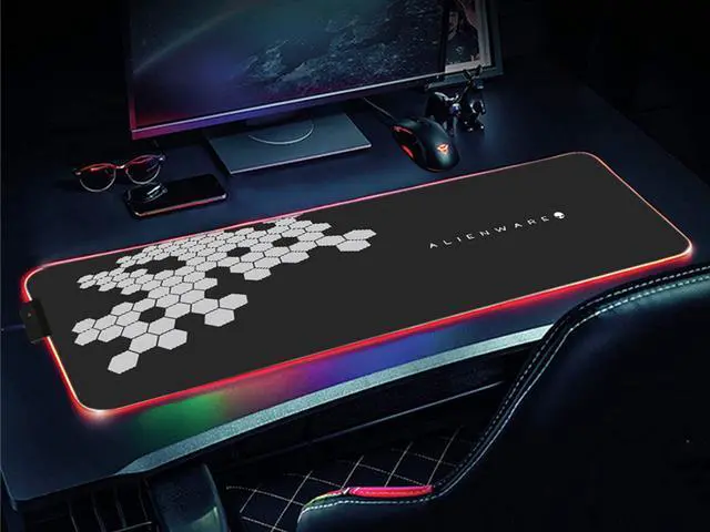 Main image of RGB Gaming Mouse Pad,Large Extended Soft Led Mouse Pad ,Non-Slip Resistant Rubber Computer Keyboard Mat with14 RGB Lighting Modes and Power off Memory , Adjustable Brightness - 31.5×11.8 Inch
