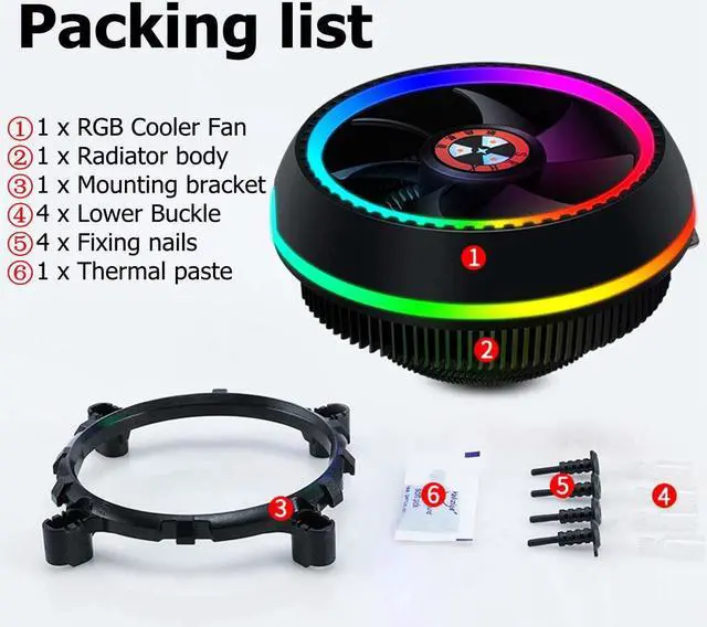 Alt view image 2 of 5 - CPU Cooler  Computer Heatsink 12V LED Radiator for PC 120mm Intel LGA 1151 AMD AM4 AM3 FM2 CPU Cooling Fan