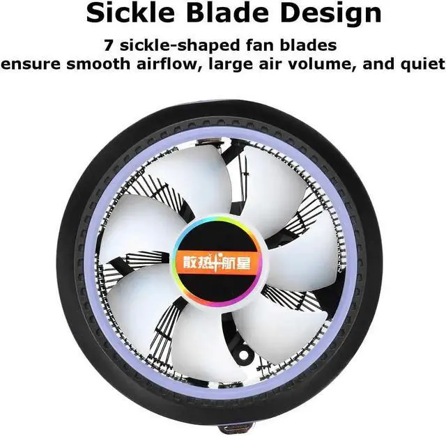 Alt view image 5 of 5 - CPU Cooler  Computer Heatsink 12V LED Radiator for PC 120mm Intel LGA 1151 AMD AM4 AM3 FM2 CPU Cooling Fan