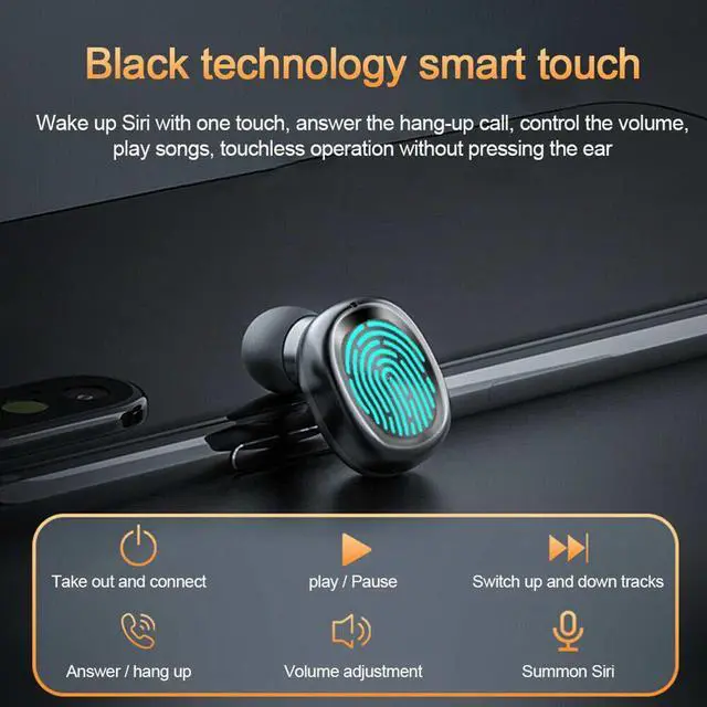 Alt view image 4 of 5 - Display V 5.0 bluetooth Earphones TWS Earbuds 8D HiFi Stereo True Wirelss  terproof Call Reminder Gaming Sport Mic Earbuds