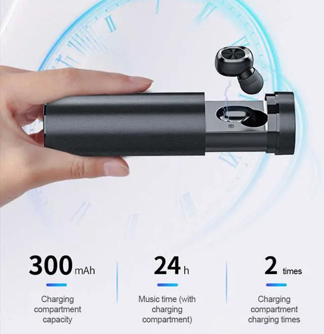 Alt view image 5 of 5 - Display V 5.0 bluetooth Earphones TWS Earbuds 8D HiFi Stereo True Wirelss  terproof Call Reminder Gaming Sport Mic Earbuds