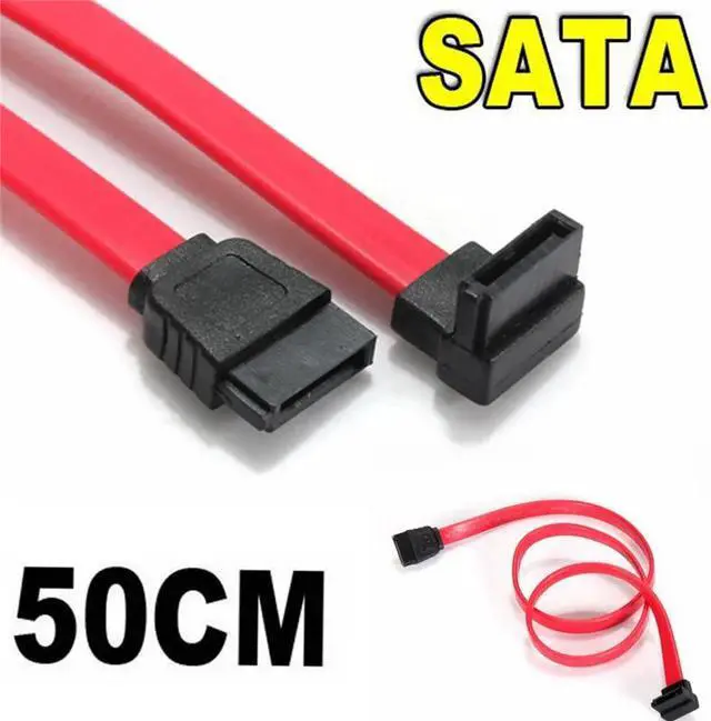 Main image of Quality 2PCS 50cm 7 Pin SATA Right Angle to Straight DATA Hard Disk Drive HD Cable Connector 1.5Gbps