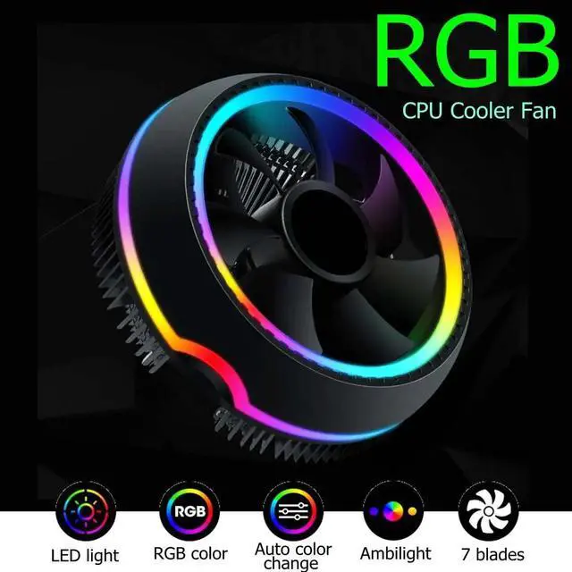 Alt view image 3 of 5 - CPU Cooler  Computer Heatsink 12V LED Radiator for PC 120mm Intel LGA 1151 AMD AM4 AM3 FM2 CPU Cooling Fan