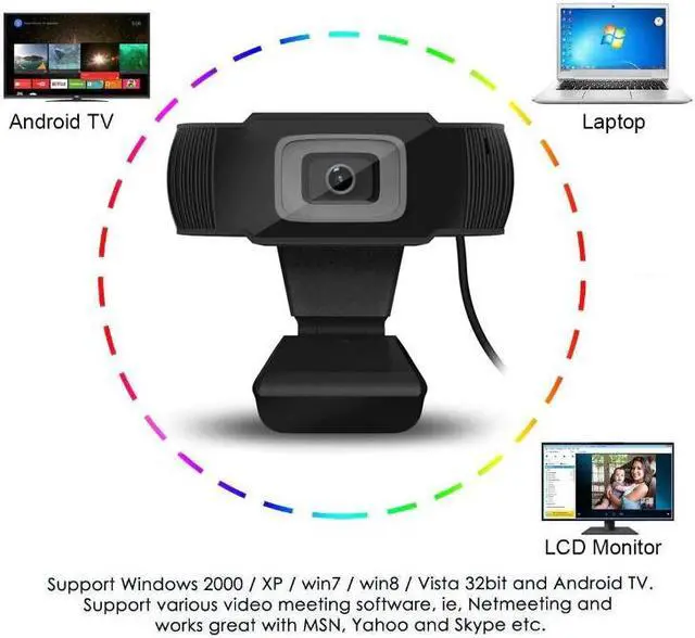 Alt view image 3 of 5 - 1080P HD 12MP Computer Camera USB Web Camera Webcams Built-In Sound-absorbing Microphone support 1080P for PC Computer
