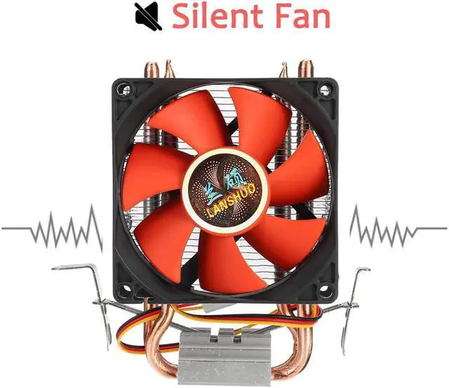 Alt view image 3 of 5 - 80mm 2 Copper Heatpipes PC CPU Cooler Fan Heatsink Computer 3pin Cooling Fan Cooler Radiator for LGA 775/1155/1156 AMD AM2 AMD3