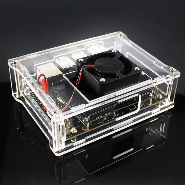 Alt view image 2 of 3 - Acrylic Case Box with Cooling Fan for NVIDIA Jetson Nano Developer Module Kit Shell Enclosure Cooler Case Only