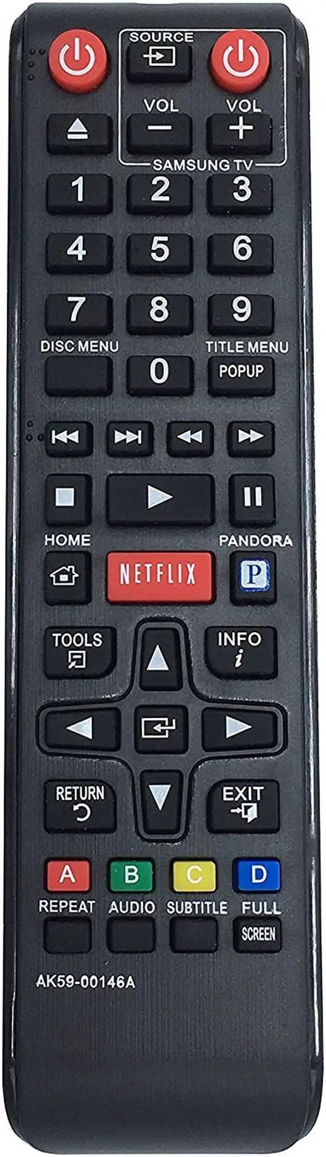 Main image of AK59-00146A Replace Remote for Samsung BLU-RAY Player BDE5300 BDE5300/ZA BDE5400 BDE5400/ZA BDEM53 BDE5900 BD-EM53/ZA BDEM53C BD-EM53C BD-EM59C BD-EM59C/ZA BD-ES6000 BDE5400/ZA